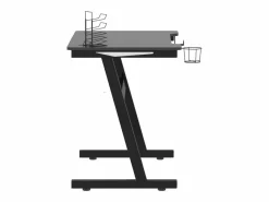 Luc-Jean-Marie Escritorio gaming con LED patas en forma Z 90x60x75 cm^Garden Furniture Clearance