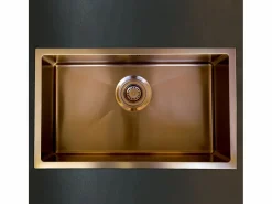 Essebagno Luisa fregadero 1 cubeta grande 76x45 en acero inoxidable cobre cepillado Cobrizo Online