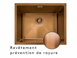 Essebagno Luisa fregadero 1 cubeta 55x45 en acero inoxidable cobre cepillado Cobrizo Clearance