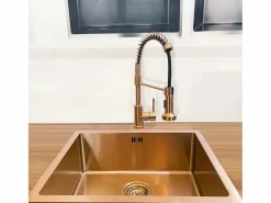 Essebagno Luisa fregadero 1 cubeta 55x45 en acero inoxidable cobre cepillado Cobrizo Clearance