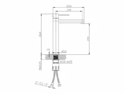 Luisa mezclador de lavabo alto gris metalizado^Essebagno Clearance