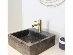 Essebagno Luisa mezclador de lavabo bajo oro cepillado Dorado Clearance