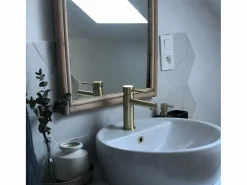 Essebagno Luisa mezclador de lavabo bajo oro cepillado Dorado Clearance