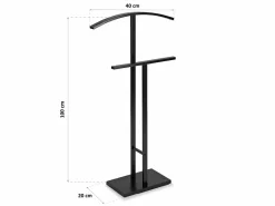 Versa Lund Galán de Noche Moderno Multifuncional con 2 Perchas o Colgadores para Ropa de Hombre o Mujer, , 100x20x52cm Negro Hot