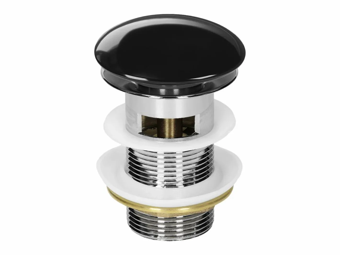 LuxeBath Cañería|Desagüe universal para lavabo y lavamanos con rebosadero válvula de drenaje Pop Up acero inoxidable brillante 1 1/4 Pulgadas
