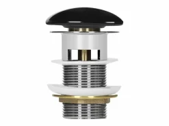 LuxeBath Cañería|Desagüe universal para lavabo y lavamanos con rebosadero válvula de drenaje Pop Up acero inoxidable brillante 1 1/4 Pulgadas
