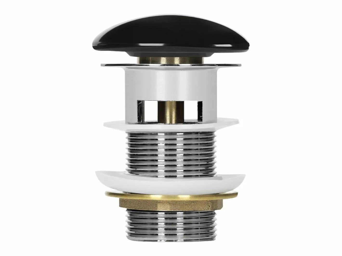 LuxeBath Cañería|Desagüe universal para lavabo y lavamanos con rebosadero válvula de drenaje Pop Up acero inoxidable brillante 1 1/4 Pulgadas