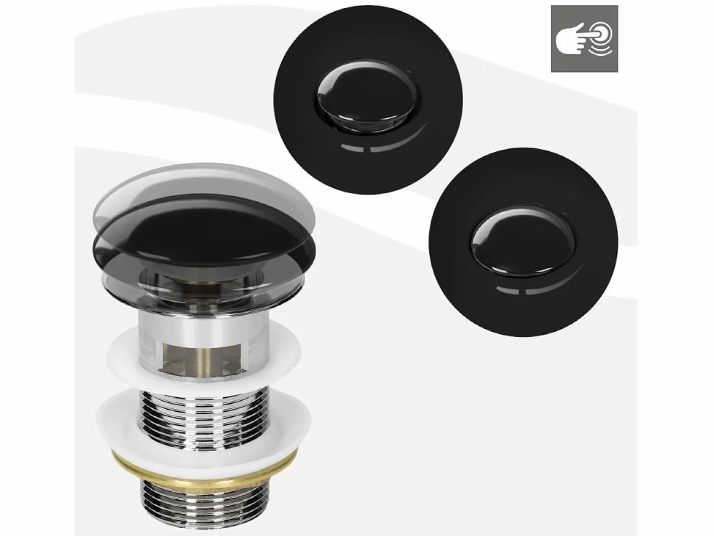 LuxeBath Cañería|Desagüe universal para lavabo y lavamanos con rebosadero válvula de drenaje Pop Up acero inoxidable brillante 1 1/4 Pulgadas