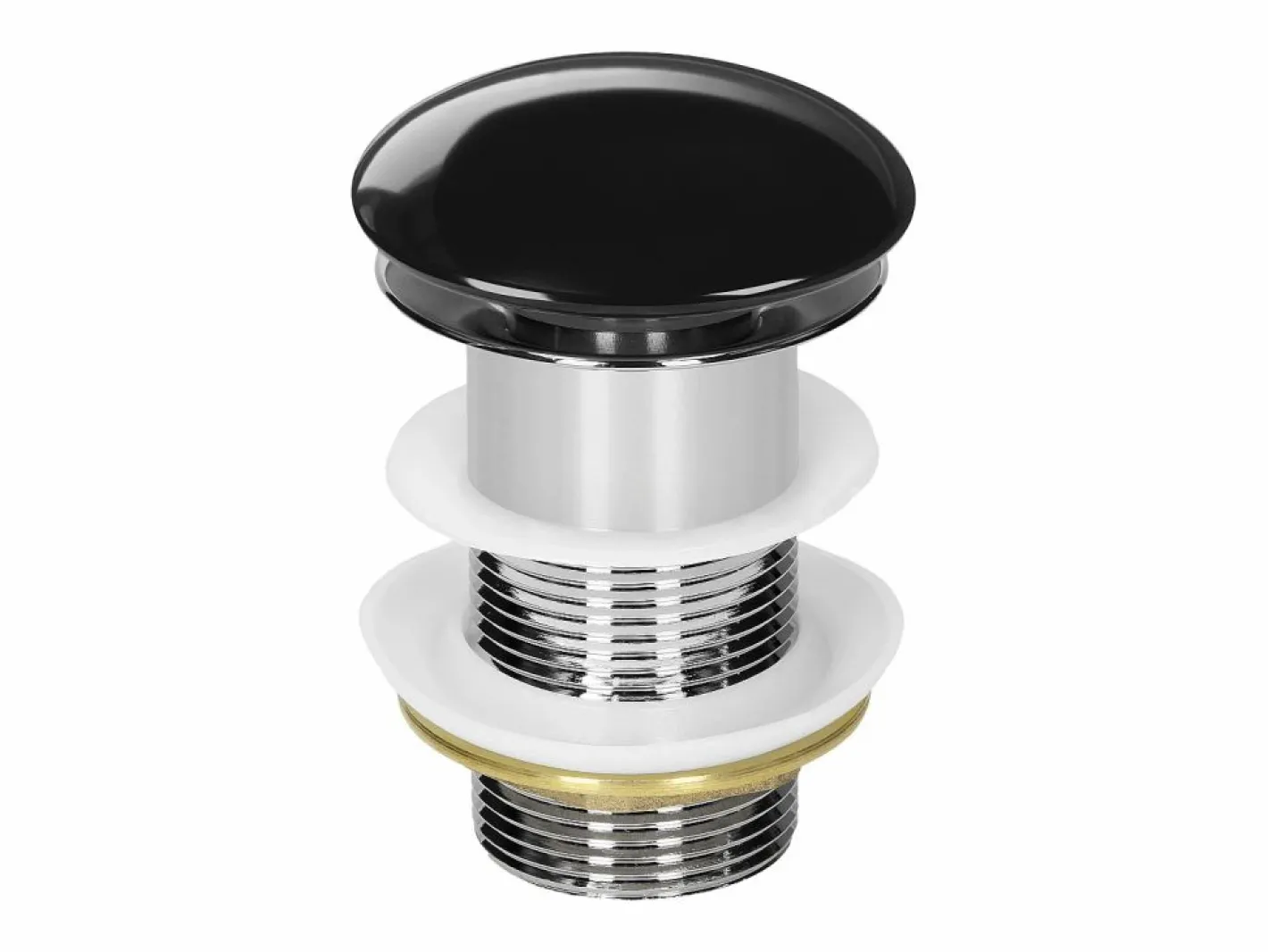 LuxeBath Desagüe universal para lavabo y lavamanos sin rebosadero válvula de drenaje Pop Up acero inoxidable brillante 1 1/4 Pulgadas Negro Online