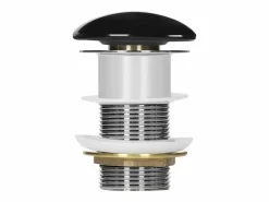 LuxeBath Desagüe universal para lavabo y lavamanos sin rebosadero válvula de drenaje Pop Up acero inoxidable brillante 1 1/4 Pulgadas Negro Online
