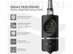 Toallero Eléctrico|Luxebath Elemento calefactor eléctrico 900W acero inoxidable negro para radiador con termostato y pantalla digital, regulador con modo temporizador