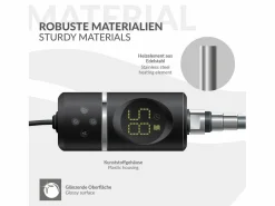 Toallero Eléctrico|Luxebath Elemento calefactor eléctrico 900W acero inoxidable negro para radiador con termostato y pantalla digital, regulador con modo temporizador