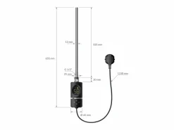 Toallero Eléctrico|Luxebath Elemento calefactor eléctrico 600W acero inoxidable negro para radiador con termostato y pantalla digital, regulador con modo temporizador