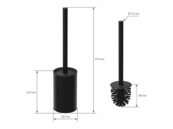 LuxeBath Estantería Sobre Inodoro|Módulo de armario empotrado para baño de acero inoxidable mate 60x20cm con tapa y escobilla WC nicho pared alicatable oculto encastrado