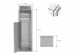 LuxeBath Módulo de armario empotrado para baño de acero inoxidable 60x20cm con tapa y escobilla WC nicho pared alicatable oculto encastrado Plateado Online
