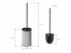 LuxeBath Módulo de armario empotrado para baño de acero inoxidable 60x20cm con tapa y escobilla WC nicho pared alicatable oculto encastrado Plateado Online