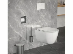 Módulo de armario empotrado para baño de acero inoxidable 60x20x10 cm con escobilla WC nicho de pared alicatable oculto encastrado^LuxeBath Clearance