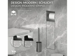 Módulo de armario empotrado para baño de acero inoxidable 60x20x10 cm con escobilla WC nicho de pared alicatable oculto encastrado^LuxeBath Clearance