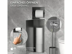 Módulo de armario empotrado para baño de acero inoxidable 60x20x10 cm con escobilla WC nicho de pared alicatable oculto encastrado^LuxeBath Clearance