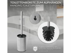 Módulo de armario empotrado para baño de acero inoxidable 60x20x10 cm con escobilla WC nicho de pared alicatable oculto encastrado^LuxeBath Clearance