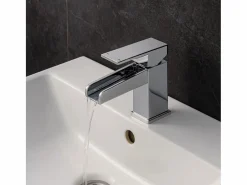 Essebagno Luzz Grifo mezclador lavabo cascada bajo cromado Plateado Best
