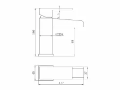 Essebagno Luzz Grifo mezclador lavabo cascada bajo cromado Plateado Best