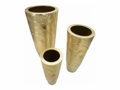 Maceta Goldely Tris cm Ø50.8x114.9-40x92.7-29.8x70.5 Dorado Discount
