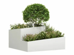Maceta para Jardín | Jardinera | Macetero 80 x 80 x 50 cm Blanco Best