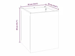 Maceta para Jardín | Jardinera | Macetero Acero galvanizado Plateado Hot