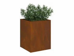 Maceta para Jardín | Jardinera | Macetero Marrón 32 x 32 x 40 cm Acero Envejecido Marru00f3n Online