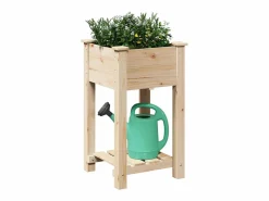 Maceta para Jardín | Jardinera | Macetero con estante 45 x 45 x 76.5 cm Beige Outlet