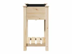Maceta para Jardín | Jardinera | Macetero con estante 45 x 45 x 76.5 cm Beige Outlet