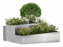 Maceta para Jardín | Jardinera | Macetero 100 x 100 x 50 cm Acero inoxidable Plateado New