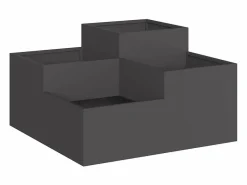 Maceta para Jardín | Jardinera | Macetero 80 x 80 x 48 cm Acero Negro New