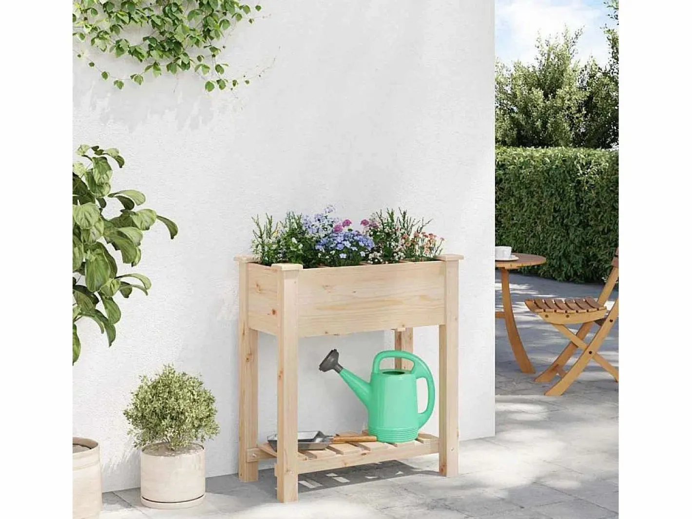 Maceta para Jardín | Jardinera | Macetero con estante 71 x 37 x 76.5 cm^