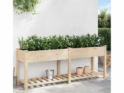 Maceta para Jardín | Jardinera | Macetero con estante 203 x 53 x 76.5 cm Beige Online