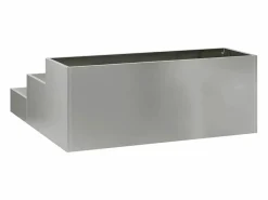 Maceta para Jardín | Jardinera | Macetero 90 x 90 x 35 cm Acero galvanizado Plateado New