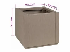Maceta para Jardín | Jardinera | Macetero 36 x 36 x 35 cm Polipropileno Gris Online