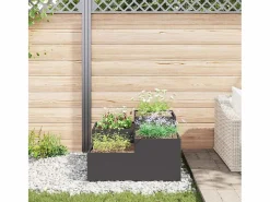 Maceta para Jardín | Jardinera | Macetero 100 x 100 x 48 cm Acero Negro Clearance