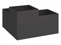 Maceta para Jardín | Jardinera | Macetero 100 x 100 x 48 cm Acero Negro Clearance