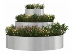 Maceta para Jardín | Jardinera | Macetero 90 x 90 x 20 cm Acero inoxidable Plateado