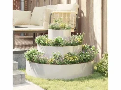 Maceta para Jardín | Jardinera | Macetero 90 x 90 x 20 cm Acero inoxidable Plateado