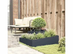 Maceta para Jardín | Jardinera | Macetero Antracita 100 x 100 x 50 cm Acero^ Best