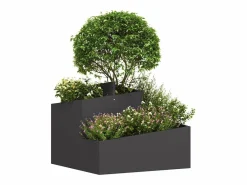 Maceta para Jardín | Jardinera | Macetero 60 x 60 x 50 cm Acero Negro Clearance