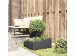 Maceta para Jardín | Jardinera | Macetero 60 x 60 x 50 cm Acero Negro Clearance