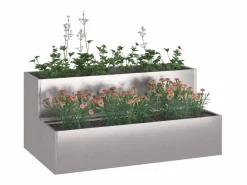 Maceta para Jardín | Jardinera | Macetero 100 x 60 x 45 cm Acero inoxidable Plateado Hot