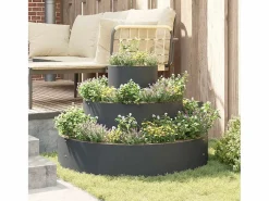Maceta para Jardín | Jardinera | Macetero Antracita 90 x 90 x 20 cm Acero Gris Outlet