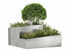 Macetero|Maceta para Jardín | Jardinera | Macetero 80 x 80 x 50 cm Acero inoxidable