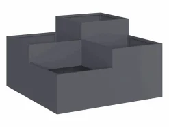 Macetero|Maceta para Jardín | Jardinera | Macetero Antracita 80 x 80 x 48 cm Acero