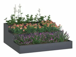 Maceta para Jardín | Jardinera | Macetero Antracita 90 x 90 x 35 cm Acero Gris Online